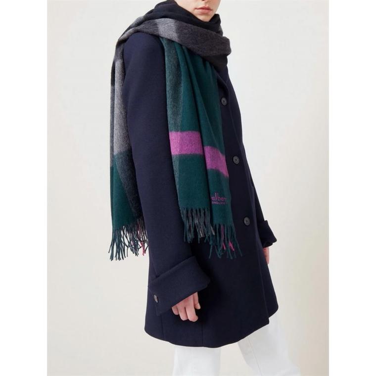 Mulberry Large Check Lambswool Charcoal